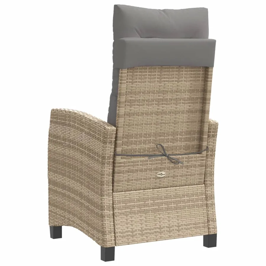 Ensemble de bistro 3 pcs coussins mélange beige résine tressée - 7