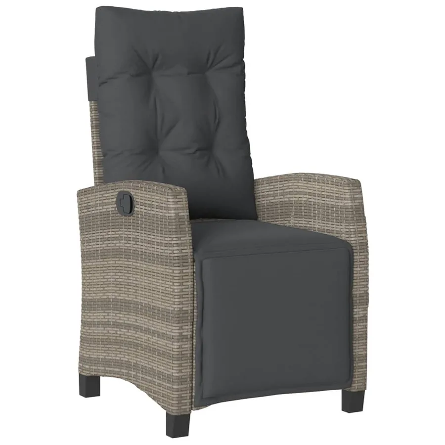 Ensemble à manger de jardin et coussins 7 pcs gris rotin - 6