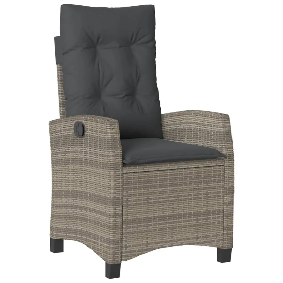 Ensemble à manger de jardin et coussins 7 pcs gris rotin - 5