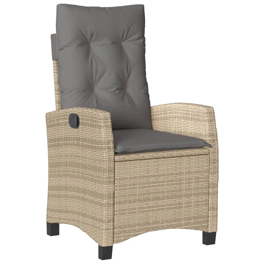 Ensemble à manger de jardin et coussins 3 pcs mélange beige - 4