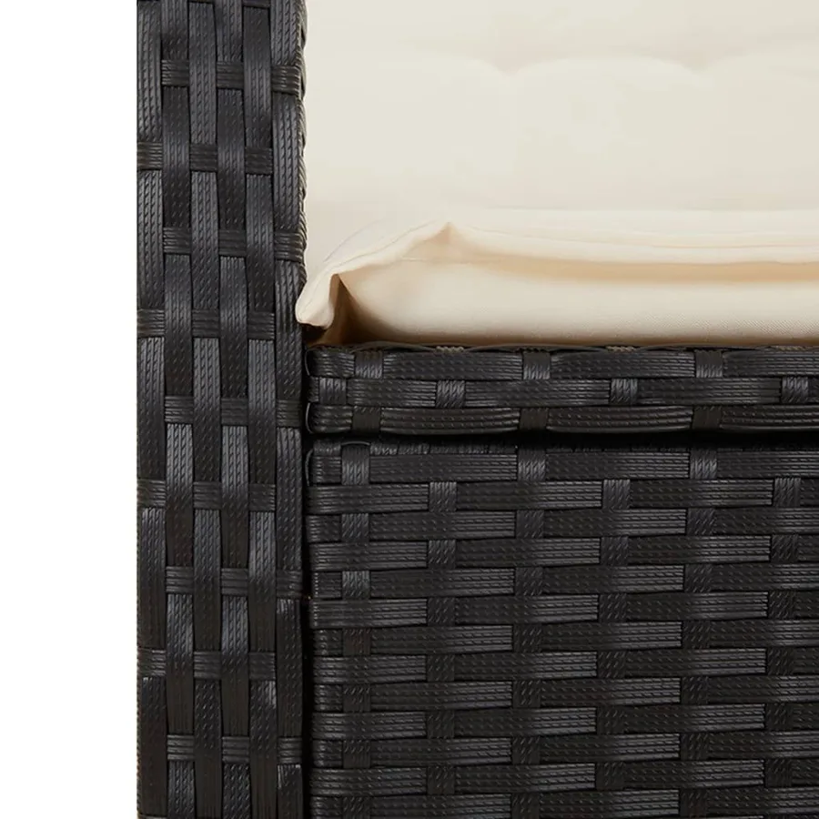 Ensemble à manger de jardin avec coussins 3 pcs Noir - 6