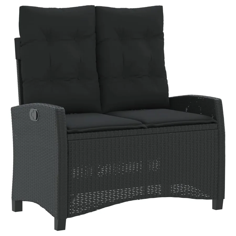 Ensemble à manger de jardin 4 pcs avec coussins noir - 3