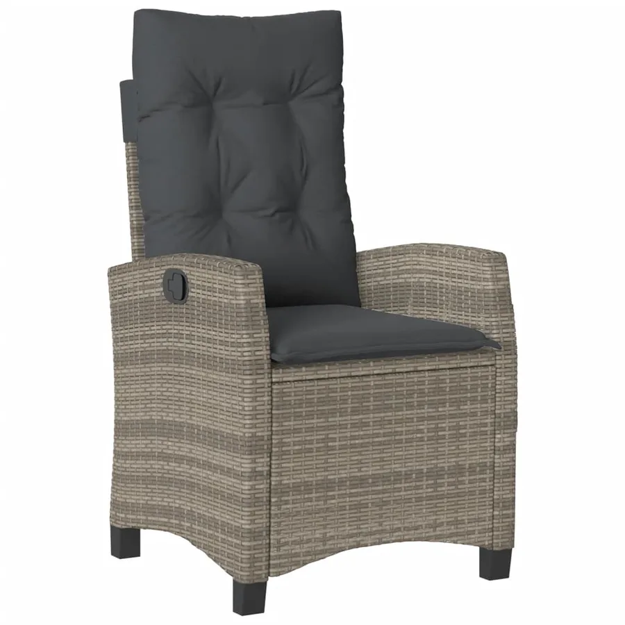 Ensemble à manger de jardin et coussins 7 pcs gris rotin - 4