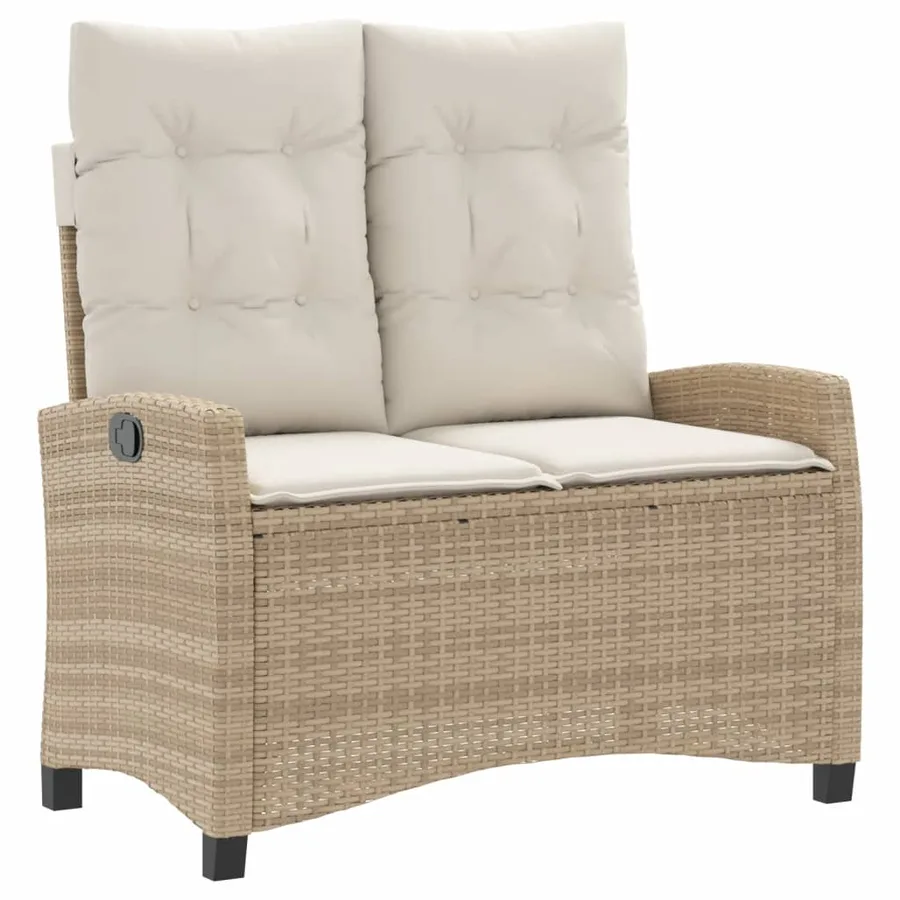 Ensemble à manger de jardin coussins 4 pcs beige résine tressée - 4
