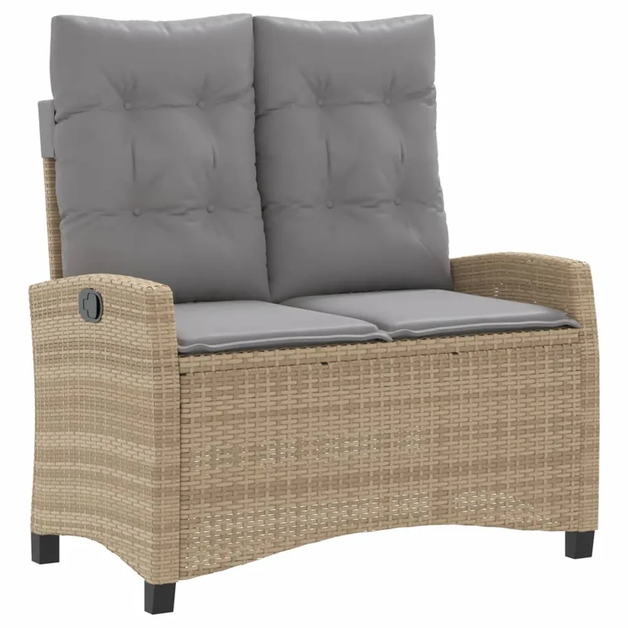 Ensemble à manger de jardin coussins 4 pcs beige résine tressée - 4