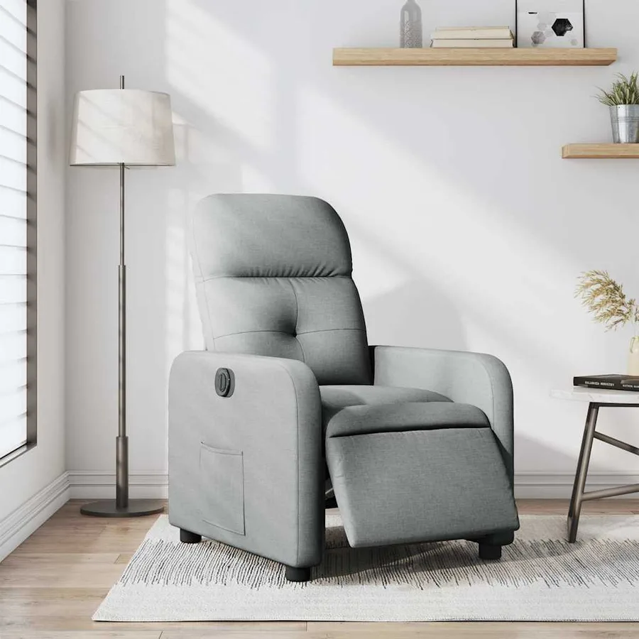 Fauteuil inclinable électrique Gris clair Tissu - 16