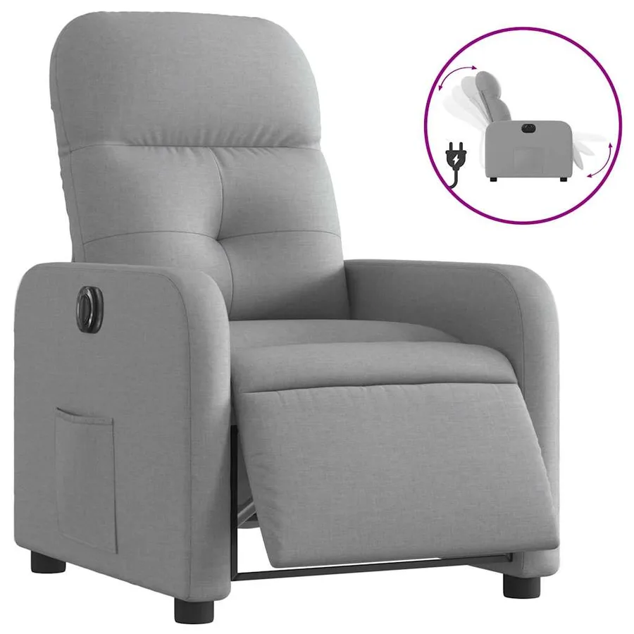 Fauteuil inclinable électrique Gris clair Tissu - 2
