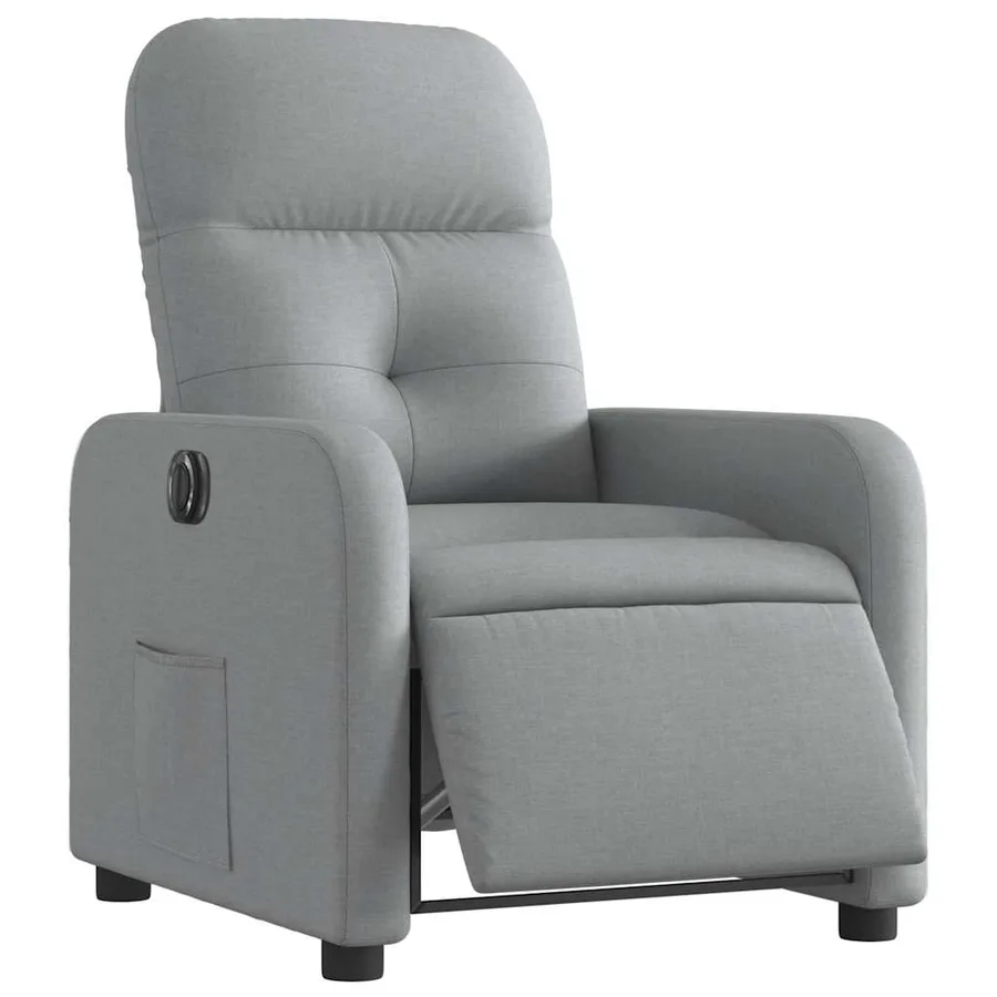 Fauteuil inclinable électrique Gris clair Tissu - 3