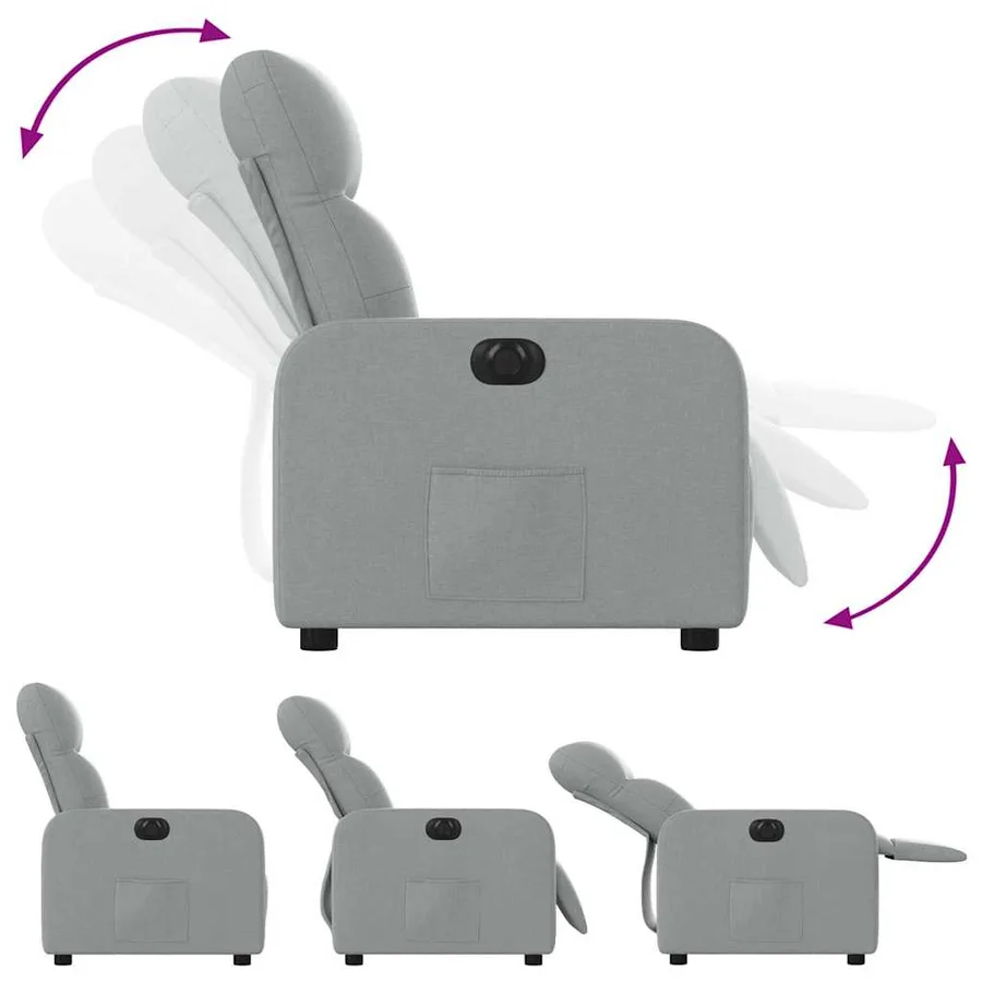 Fauteuil inclinable électrique Gris clair Tissu - 7