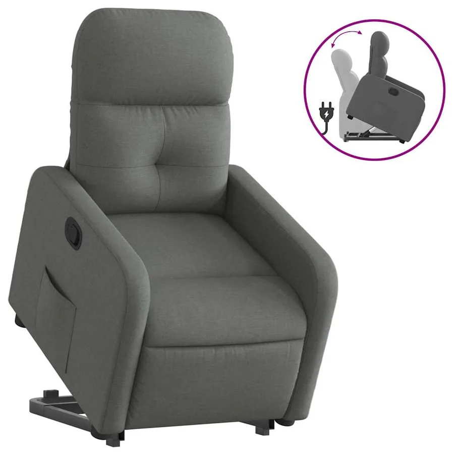 Fauteuil inclinable Gris foncé Tissu - 2