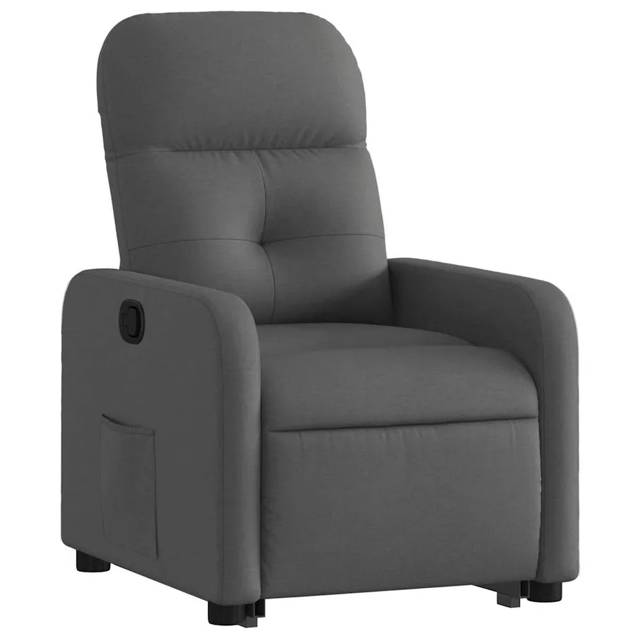 Fauteuil inclinable Gris foncé Tissu - 4