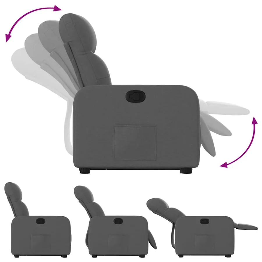 Fauteuil inclinable Gris foncé Tissu - 7