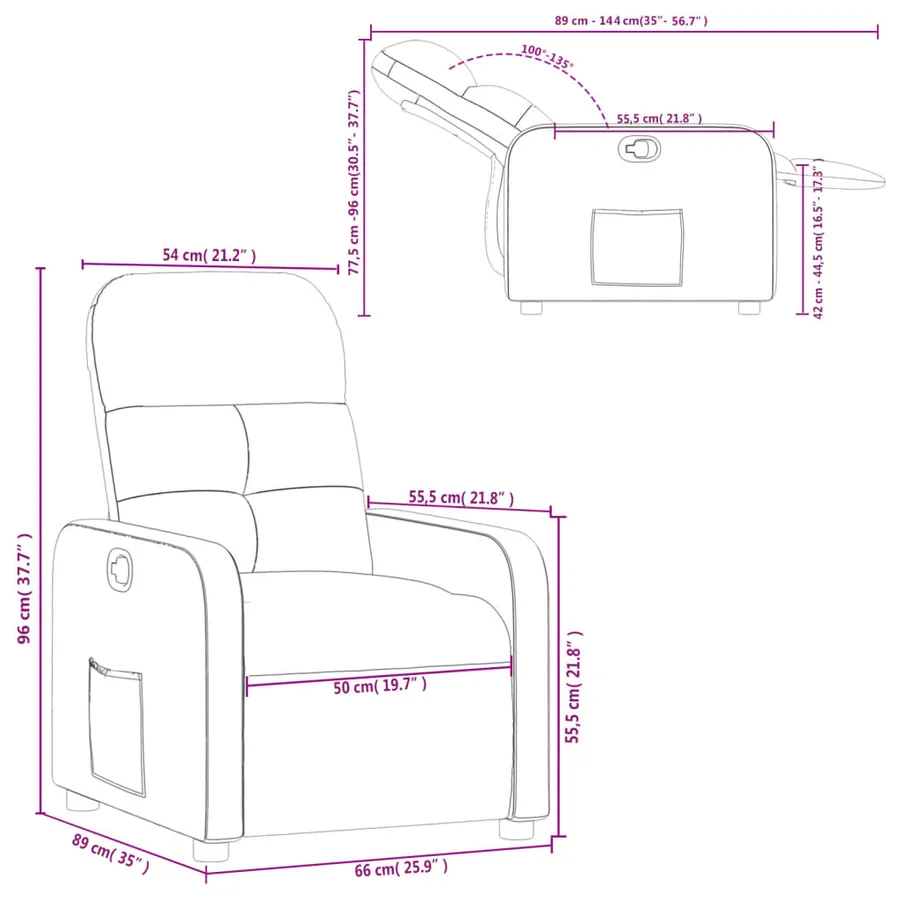 Fauteuil inclinable Gris clair Tissu - 11