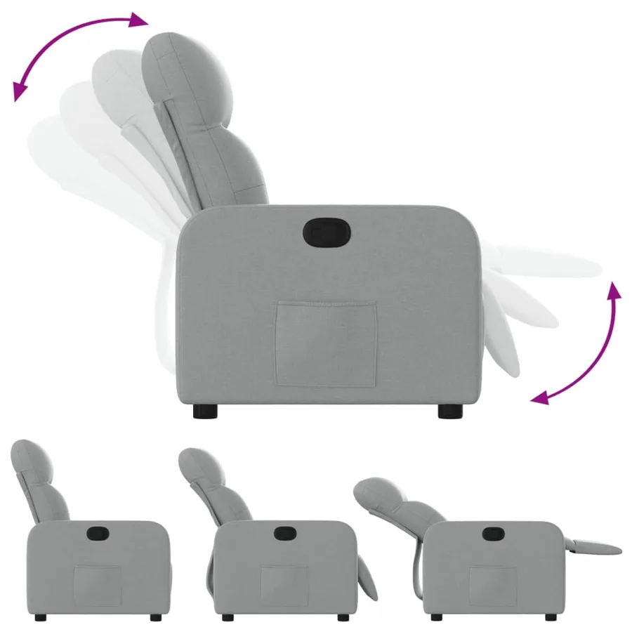 Fauteuil inclinable Gris clair Tissu - 4