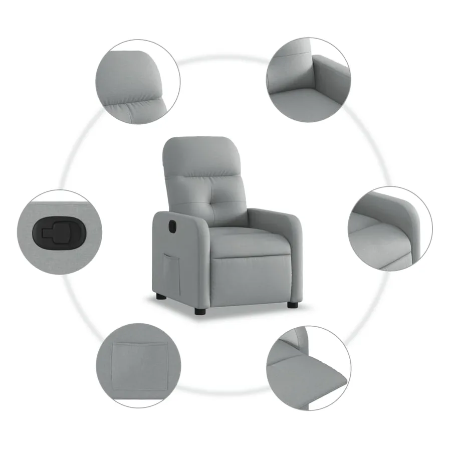 Fauteuil inclinable Gris clair Tissu - 5