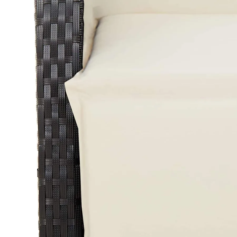 Ensemble à manger de jardin coussins 5pcs Noir Résine tressée - 6
