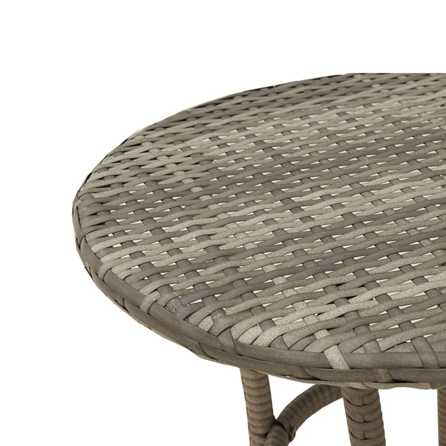 Ensemble de bistro 3 pcs avec coussins gris résine tressée - 14
