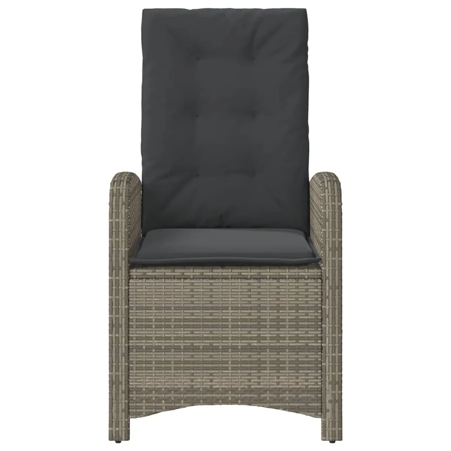 Ensemble de bistro 3 pcs avec coussins gris résine tressée - 5