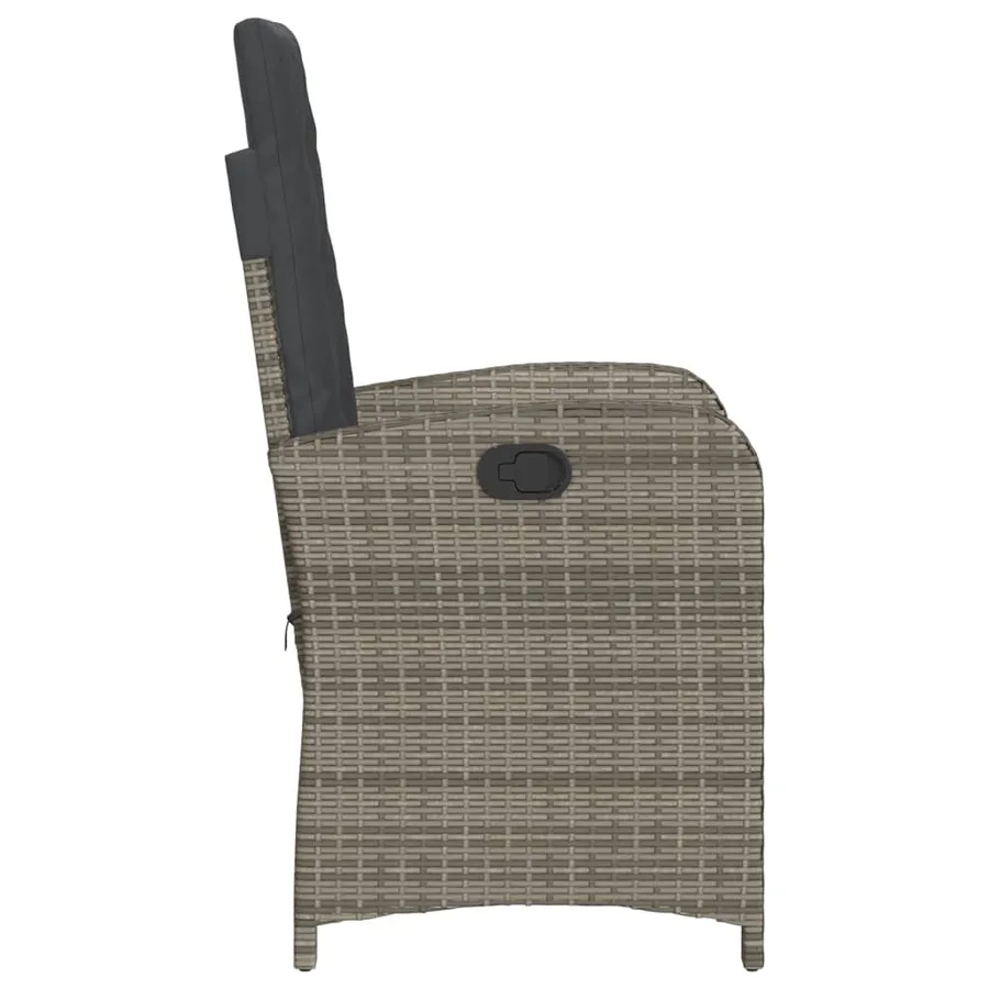 Ensemble de bistro 3 pcs avec coussins gris résine tressée - 6