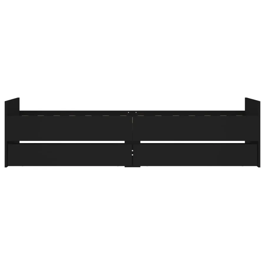 Cadre de lit sans matelas noir 75x190 cm - 6