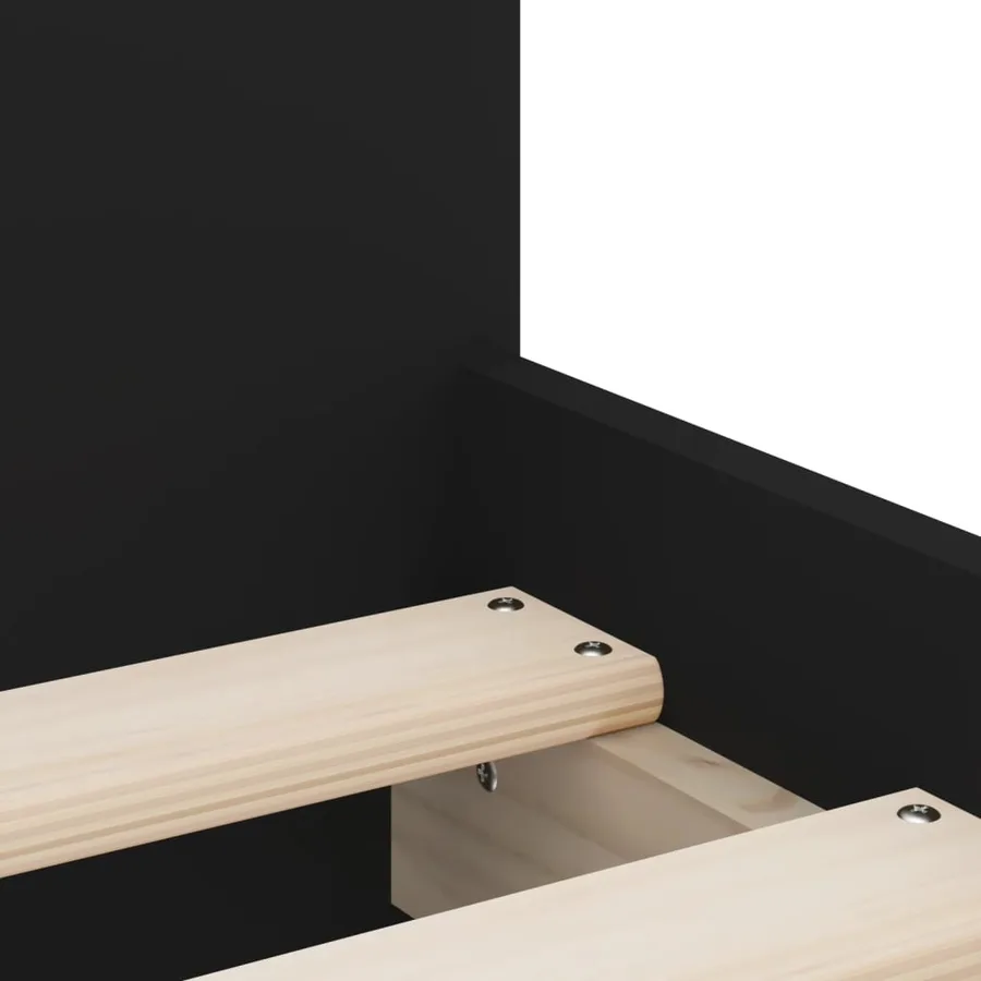 Cadre de lit sans matelas noir 75x190 cm - 9
