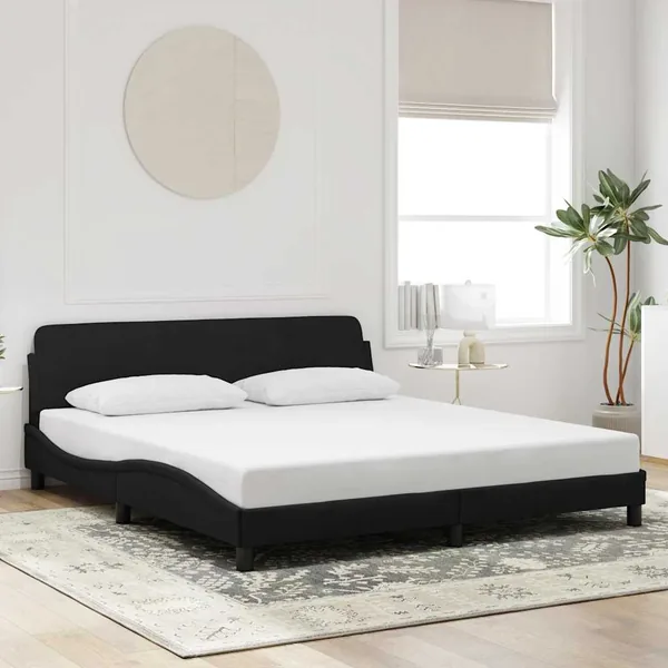 Cadre de lit Dover noir 180x200 cm velours