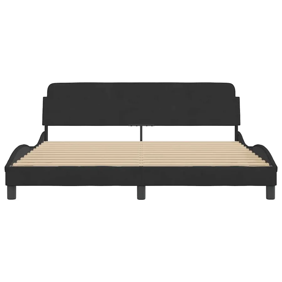 Cadre de lit Dover noir 180x200 cm velours - 4
