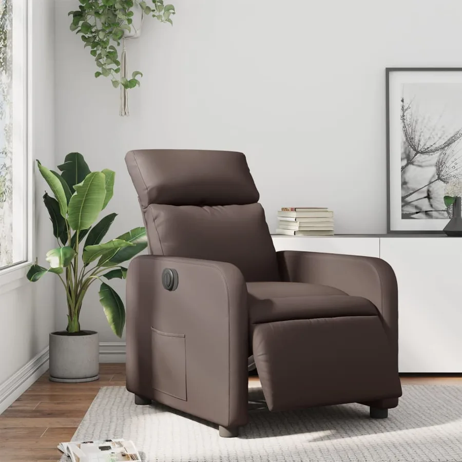 Fauteuil inclinable électrique Marron Similicuir - 15