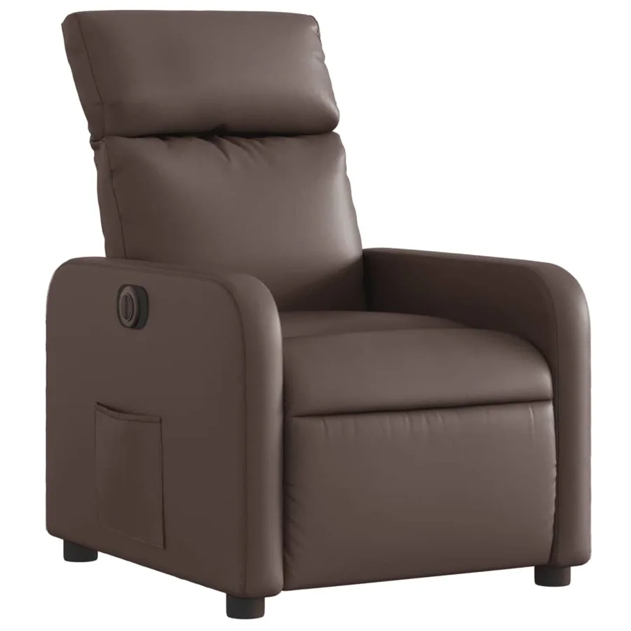 Fauteuil inclinable électrique Marron Similicuir - 4