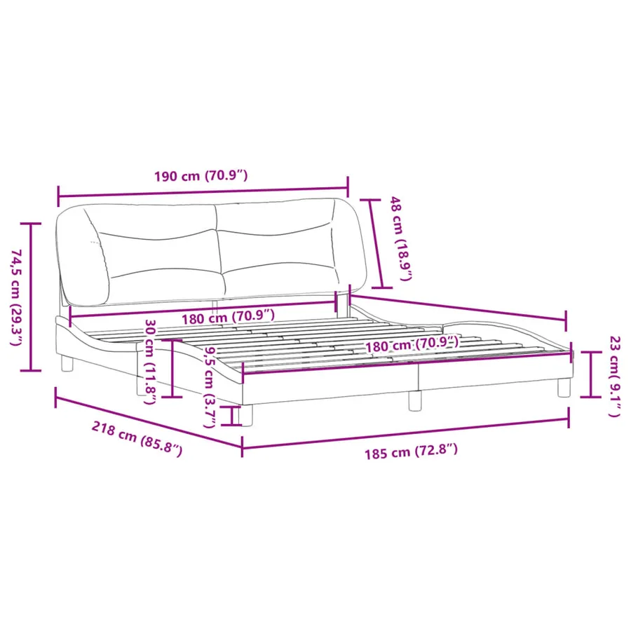 Cadre de lit avec LED sans matelas Hvar blanc 180x200 cm - 16