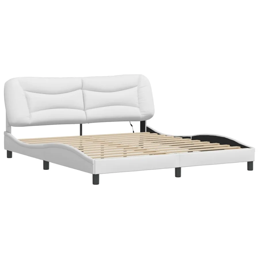 Cadre de lit avec LED sans matelas Hvar blanc 180x200 cm - 3