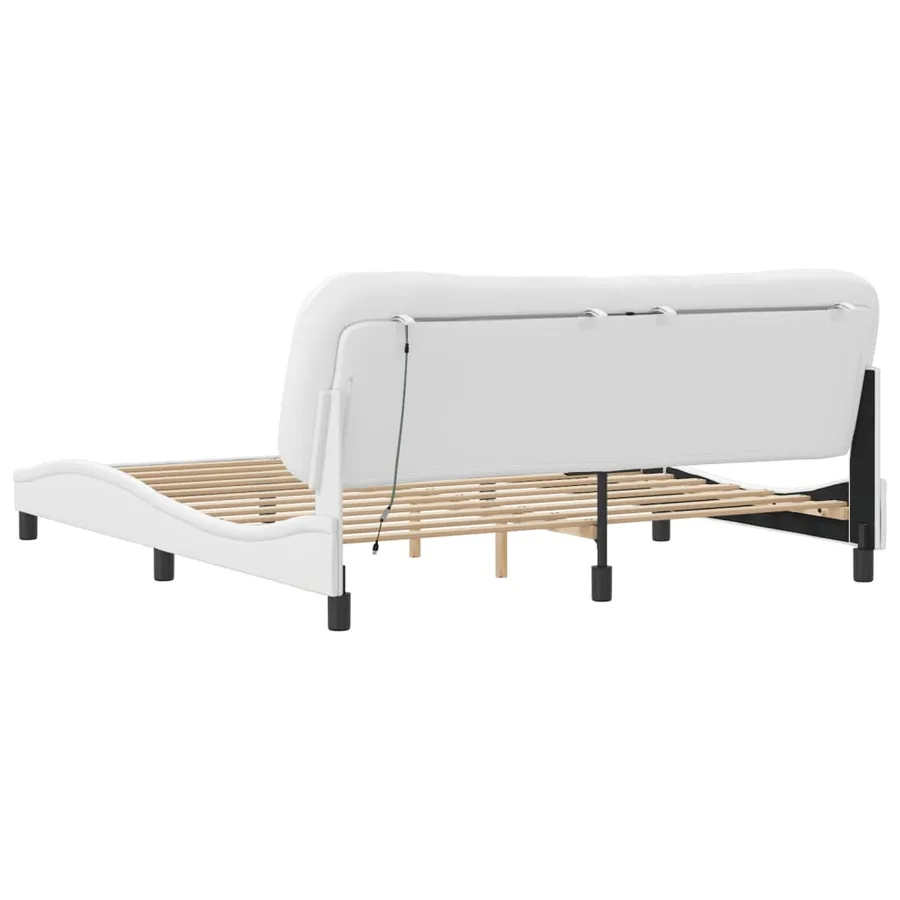 Cadre de lit avec LED sans matelas Hvar blanc 180x200 cm - 9