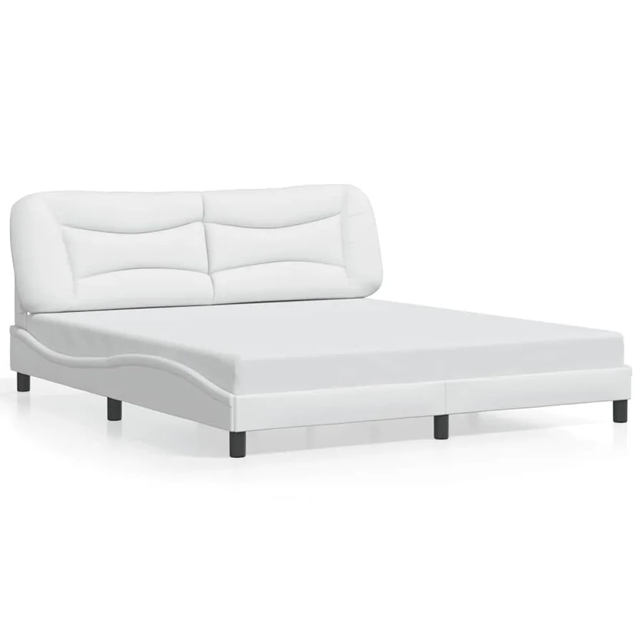 Cadre de lit sans matelas Hvar blanc 180x200 cm similicuir - 2