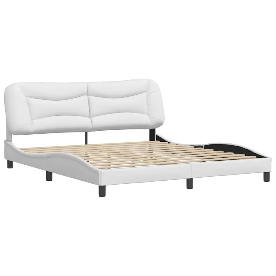Cadre de lit sans matelas Hvar blanc 180x200 cm similicuir - 3
