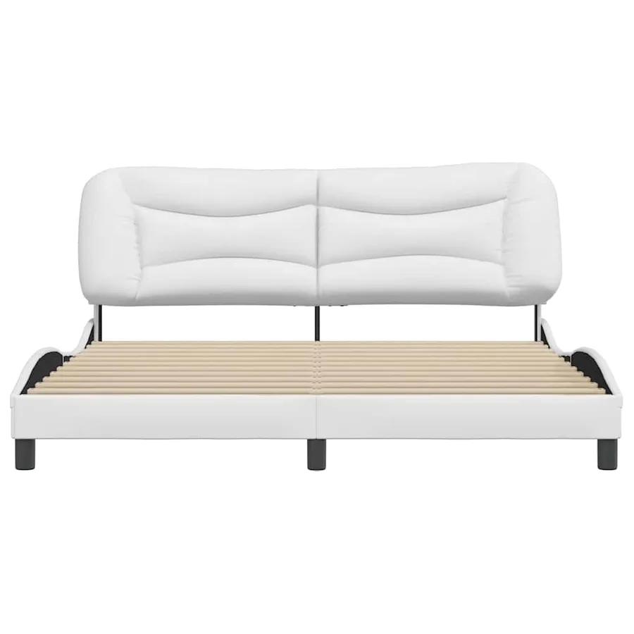 Cadre de lit sans matelas Hvar blanc 180x200 cm similicuir - 4