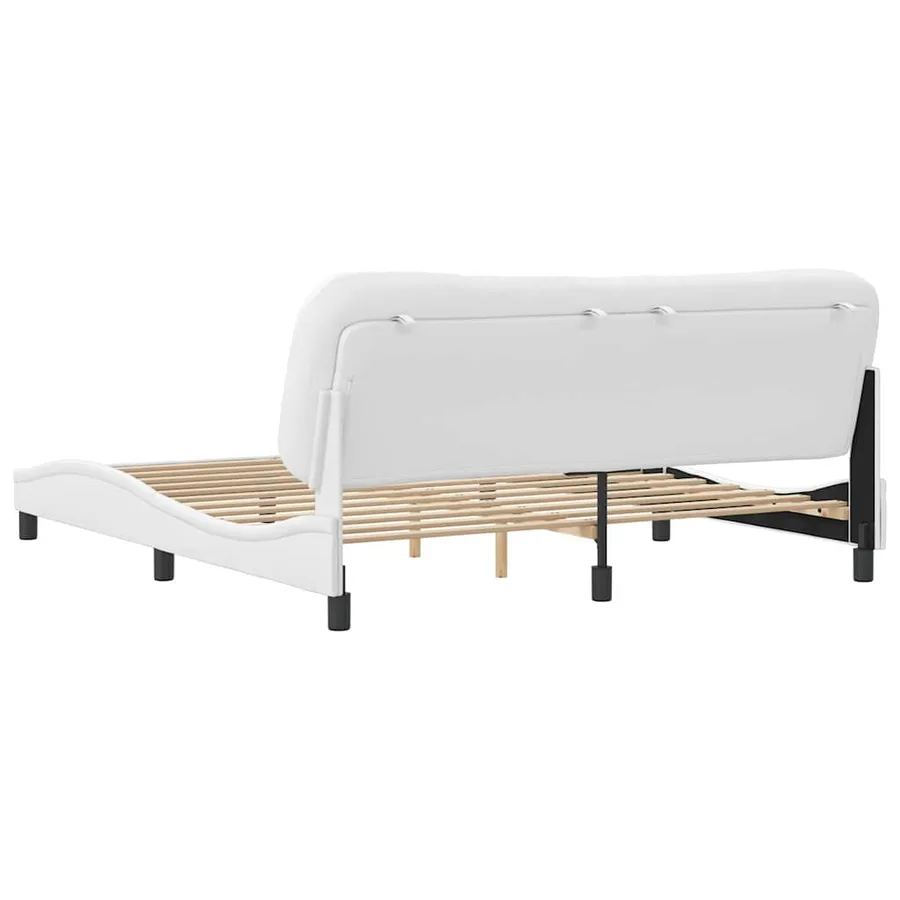 Cadre de lit sans matelas Hvar blanc 180x200 cm similicuir - 6