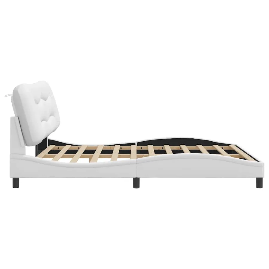 Cadre de lit sans matelas Hvar blanc 180x200 cm similicuir - 7