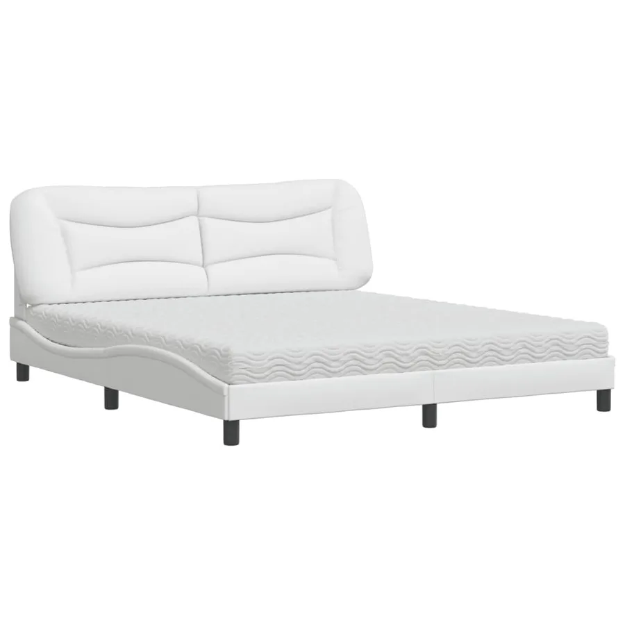 Lit avec matelas Hvar blanc 180x200 cm similicuir - 2