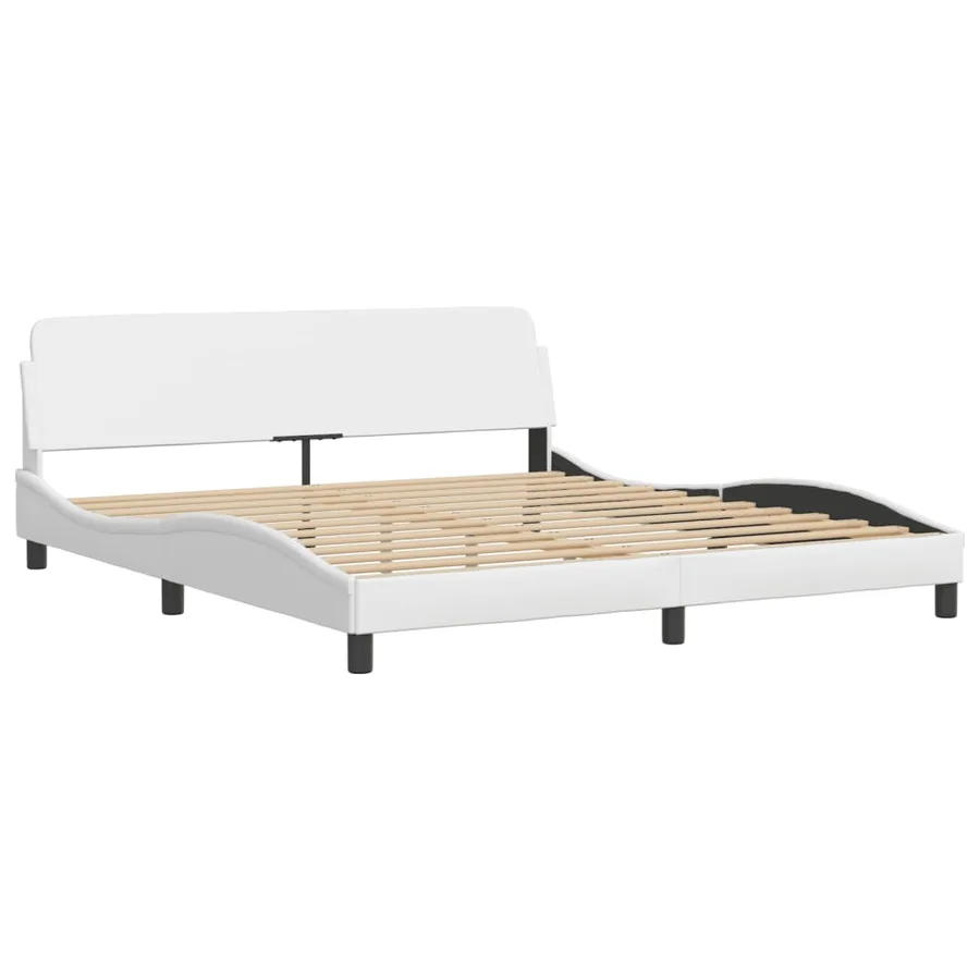 Lit avec matelas Hvar blanc 180x200 cm similicuir - 4