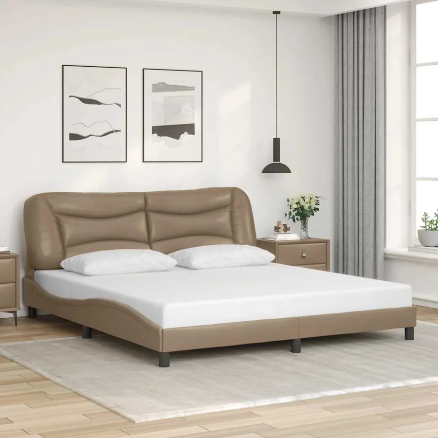 Cadre de lit sans matelas Hvar cappuccino 180x200 cm similicuir