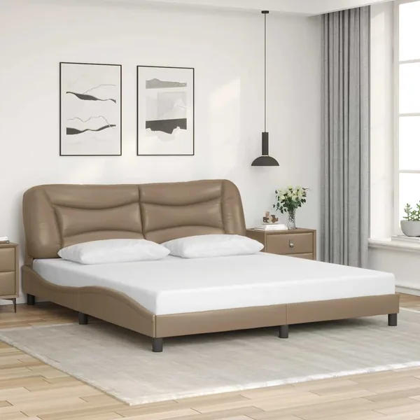 Cadre de lit sans matelas Hvar cappuccino 180x200 cm similicuir