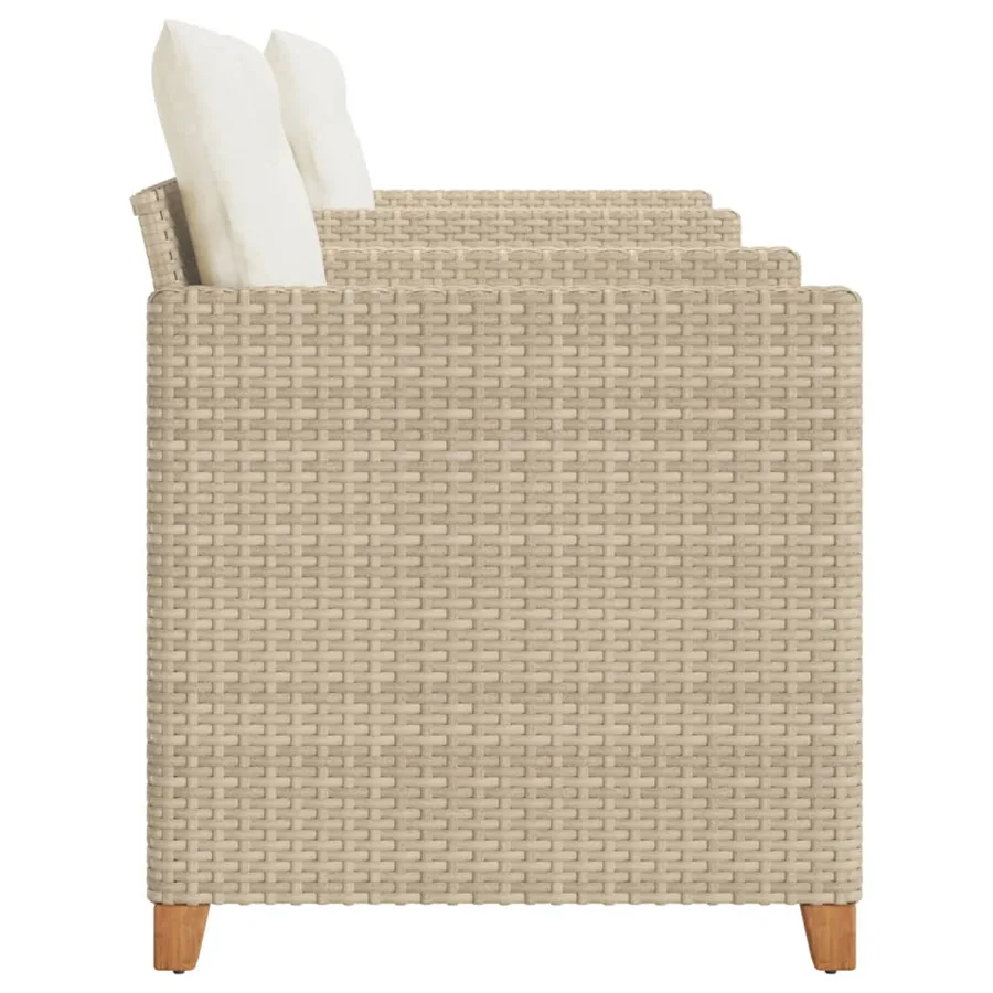 Ensemble de bistro 3 pcs coussins beige résine tressée acacia - 4