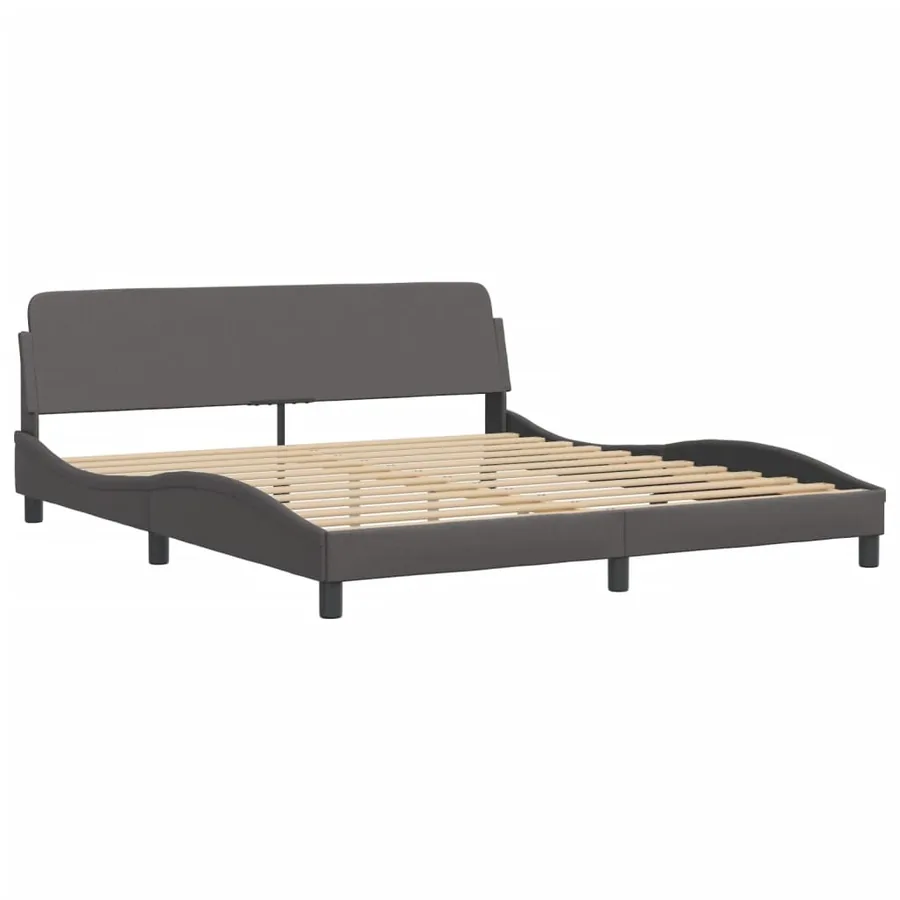 Lit avec matelas Dover gris 180x200 cm similicuir - 4