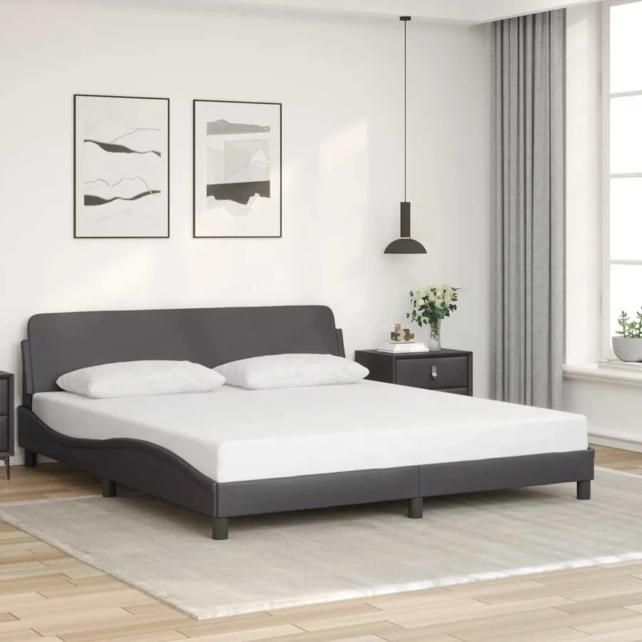 Cadre de lit Dover gris 180x200 cm similicuir