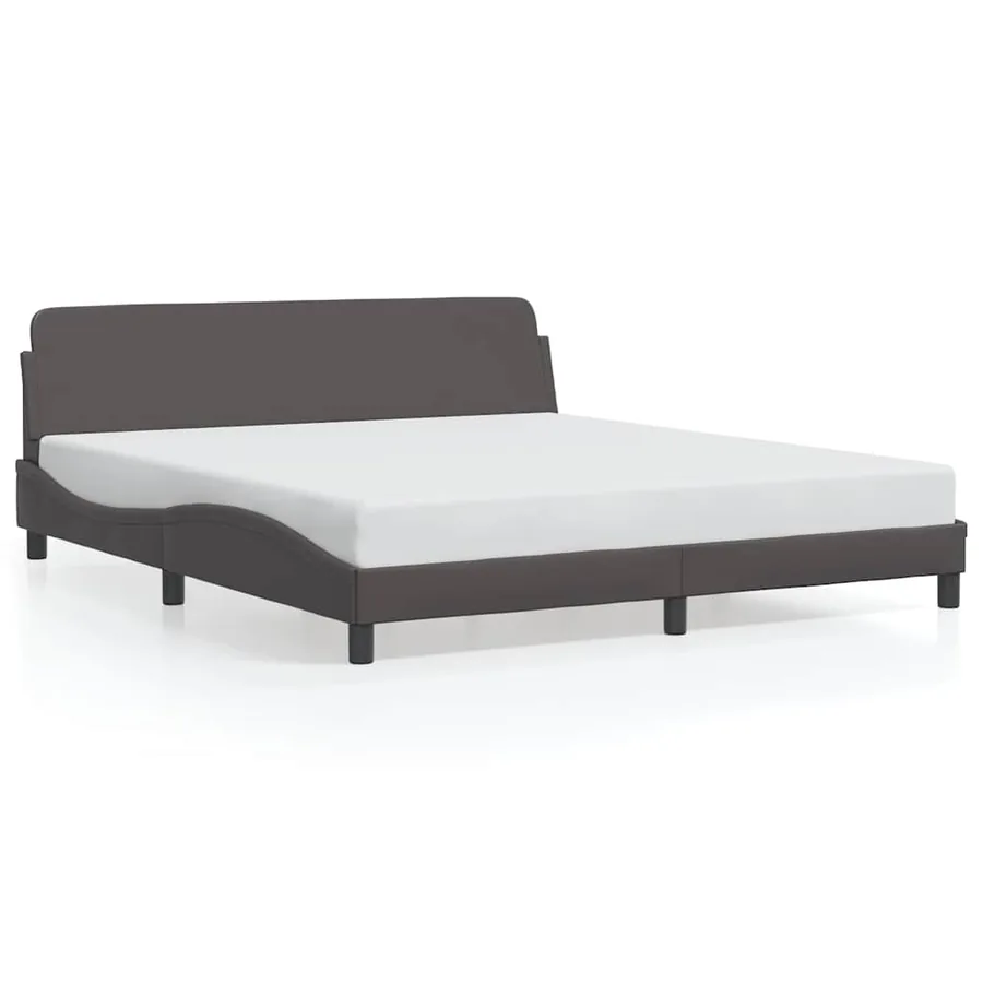 Cadre de lit Dover gris 180x200 cm similicuir - 2
