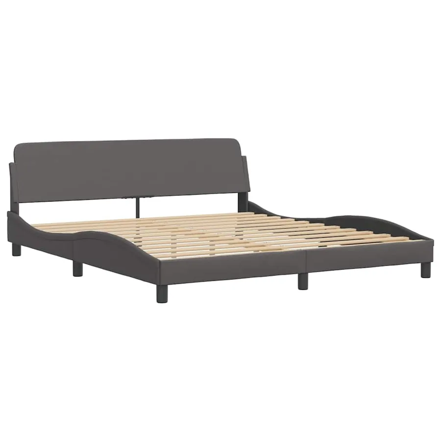 Cadre de lit Dover gris 180x200 cm similicuir - 3