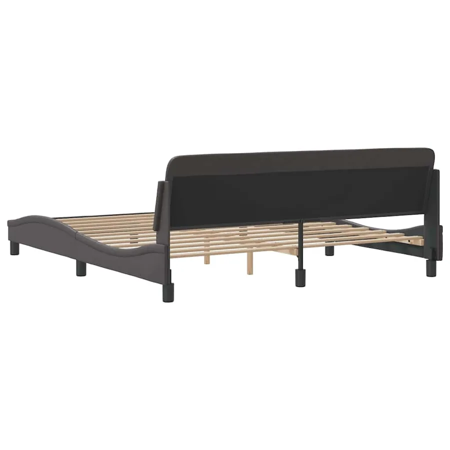 Cadre de lit Dover gris 180x200 cm similicuir - 6