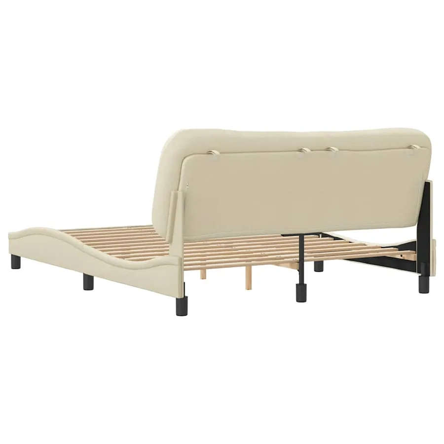 Cadre de lit sans matelas Hvar crème 160x200 cm tissu - 6