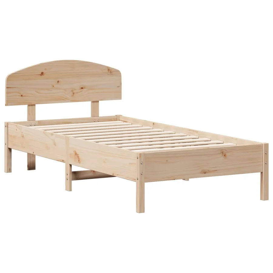 Cadre de lit sans matelas 75x190 cm bois de pin massif - 3