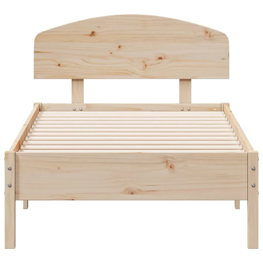 Cadre de lit sans matelas 75x190 cm bois de pin massif - 4